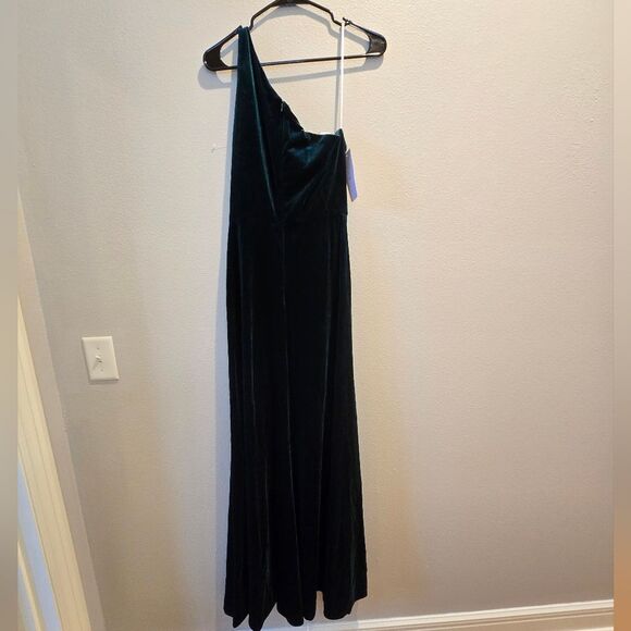 Jenny Yoo Cybill Velvet Dress Emerald Green NWT SIZE 6 - Picture 8 of 9